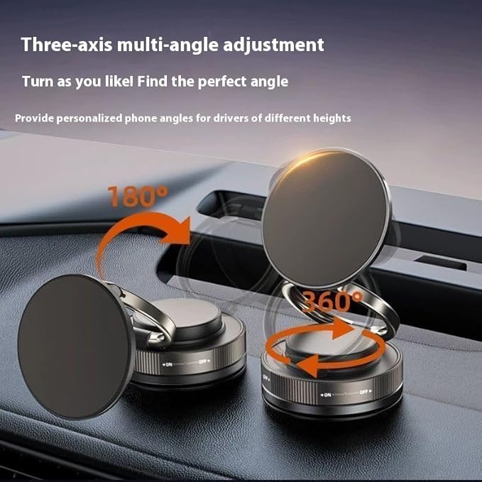 deepcrush 360° Adjustable Magnetic Phone Holder with Vacuum Suction – Foldable Cup Mount for MagSafe, Magnetic Stand for Cars, Gym, Mirrors (Fits iPhone 16e Pro Max, 15, 14, 13, 12)