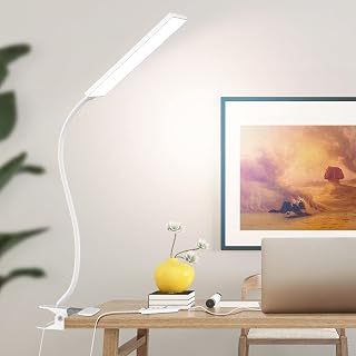 Vansuny Clip on LED Desk Lamp, Eye-Caring USB Reading Light for Home Office - Image 1
