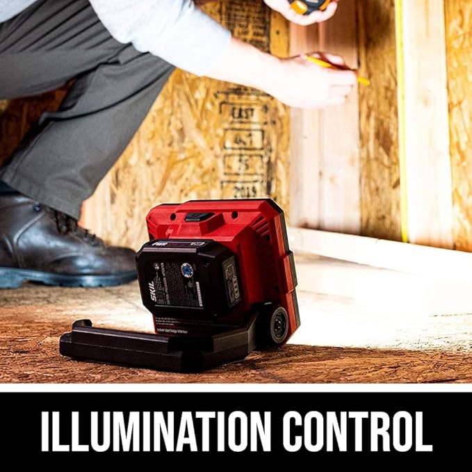 SKIL PWR CORE 12 12V Single Head Flood Light, Tool Only, Battery and Charger Not Included - LH5533-00, Red