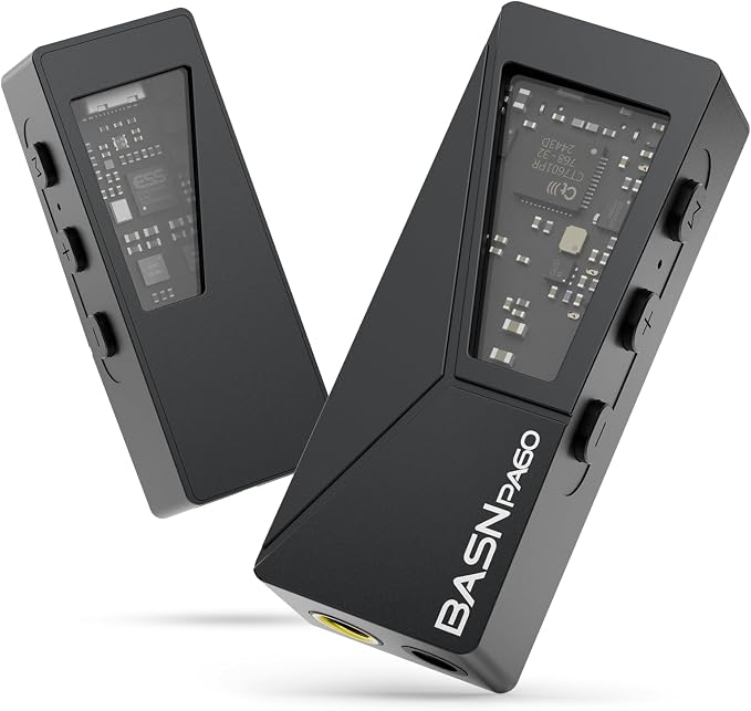BASN PA60 Portable USB-C Headphone Amplifier,Mini Decoder DAC Dongle,Black