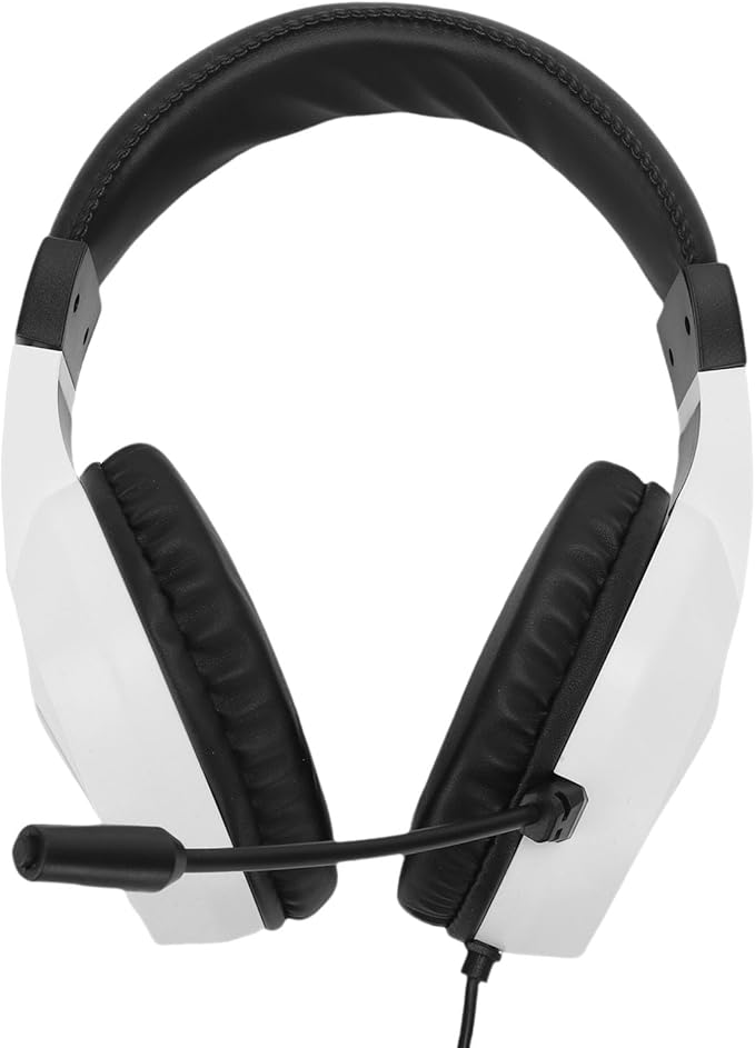 Cuifati USB Gaming Headset with Microphone 7.1 Surround Sound Noise Cancelling Headphones with RGB Lighting 40mm Drivers Memory Foam Ear Cushions for PC Call Center Online Classes (White)