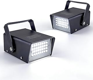 32 Led Strobe Lights Mini Strobe Light Adjustable Flashing Light Halloween Outdoor Strobe Light Machine for Party（2 pcs White Light） - Image 1