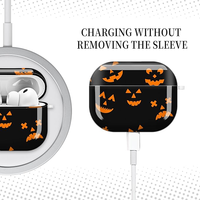 for AirPods Pro 3 Case, Compatible with AirPods Pro 3rd Generation Case (2025), Shockproof Protective Cover with Golden Carabine (Cute Orange Pumpkin)