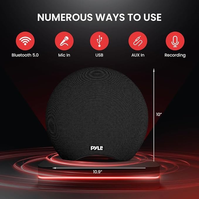 Pyle 280W Portable Bluetooth Speaker – Dual 3" Wireless Speakers with IPX5 Waterproof, Built-in Battery, USB, MP3, AUX, TWS Pairing, LED Display, Remote, Echo Control & Wireless Microphone
