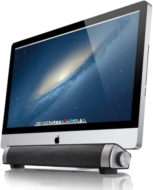 Powerful Portable Soundbar for iMac MacBook PC iPhone Bluetooth 3.0 +EDR, Speakerphone, Powerful 1800mAh Lithium Battery, Super Bass, 3D Stereo Surround Sound 2.0 Channel, Home Cinema System (Black)