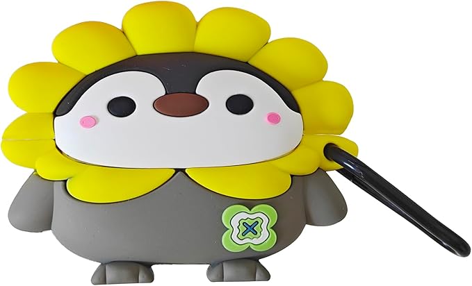 Compatible with Airpods Pro 2nd Generation Case 2022, Cute AirPods Pro 2 Case Cartoon, Kawaii Soft Silicone Protective Cover for Apple New Airpods Pro2 for Men Women (Sunflower Penguin)