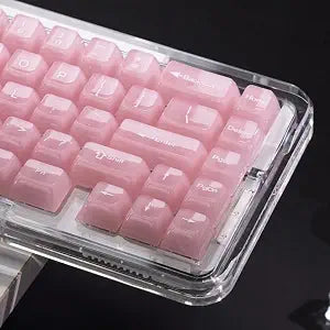 Womier Keyboard Keycaps Jelly, Clear Cute Keycaps, Transparent Pink Key Cap