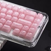 Womier Keyboard Keycaps Jelly, Clear Cute Keycaps, Transparent Pink Key Cap - Image 1