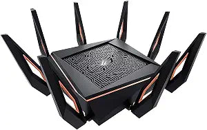 ASUS ROG Rapture WiFi 6 Gaming Router (GT-AX11000) - Tri-Band 10 Gigabit Wireless Router, 1.8GHz Quad-Core CPU, WTFast, 2.5G Port, AiMesh Compatible, Included Lifetime Internet Security, Aura RGB