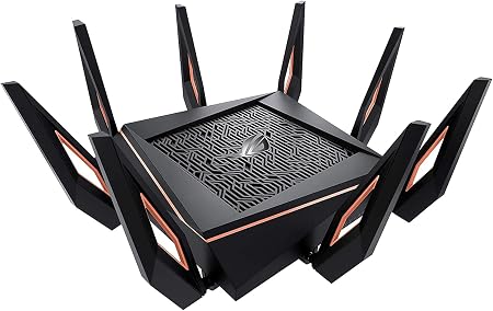 ASUS ROG Rapture WiFi 6 Gaming Router (GT-AX11000) - Tri-Band 10 Gigabit Wireless Router, 1.8GHz Quad-Core CPU, WTFast, 2.5G Port, AiMesh Compatible, Included Lifetime Internet Security, Aura RGB