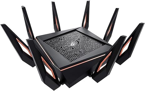 ASUS ROG Rapture WiFi 6 Gaming Router (GT-AX11000) - Tri-Band 10 Gigabit Wireless Router, 1.8GHz Quad-Core CPU, WTFast, 2.5G Port, AiMesh Compatible, Included Lifetime Internet Security, Aura RGB