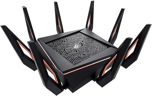 ASUS ROG Rapture WiFi 6 Gaming Router (GT-AX11000) - Tri-Band 10 Gigabit Wireless Router, 1.8GHz Quad-Core CPU, WTFast, 2.5G Port, AiMesh Compatible, Included Lifetime Internet Security, Aura RGB