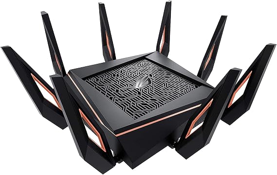 ASUS ROG Rapture WiFi 6 Gaming Router (GT-AX11000) - Tri-Band 10 Gigabit Wireless Router, 1.8GHz Quad-Core CPU, WTFast, 2.5G Port, AiMesh Compatible, Included Lifetime Internet Security, Aura RGB