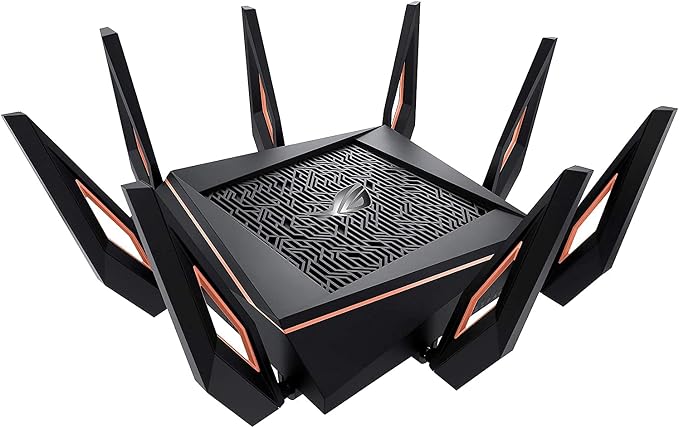 ASUS ROG Rapture WiFi 6 Gaming Router (GT-AX11000) - Tri-Band 10 Gigabit Wireless Router, 1.8GHz Quad-Core CPU, WTFast, 2.5G Port, AiMesh Compatible, Included Lifetime Internet Security, Aura RGB