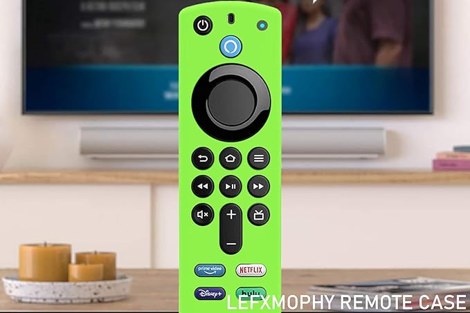 LEFXMOPHY Glow Green Remote Case Replacement for TV Stick Voice Remote (3rd Gen) 2021 Release, Silicone Protective Case Sleeves with Lanyard Glow in Dark