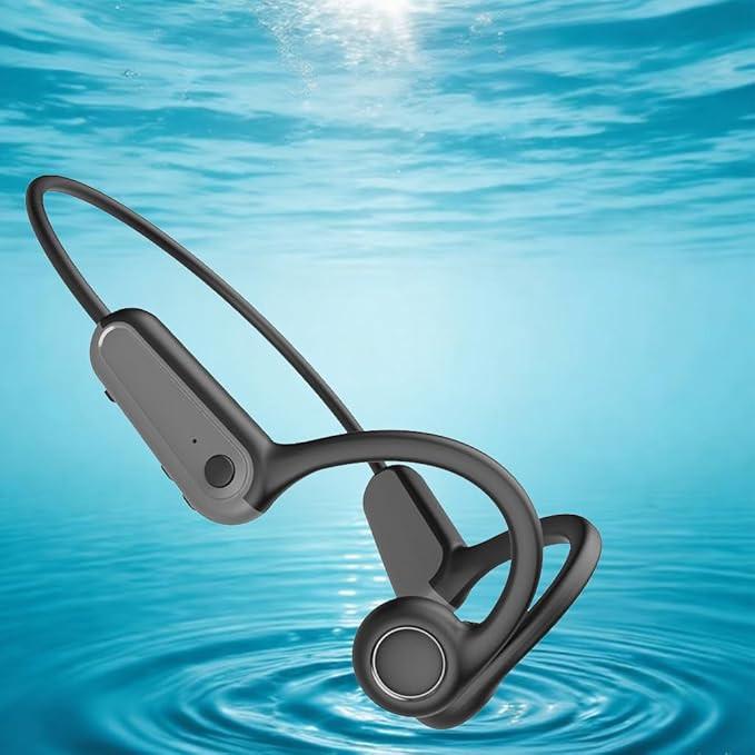 AYI True Bone Conduction Bluetooth Headphones Open Ear Headset Painless Wear Stereo Earphone 11H Playtime Lightweight Stable & Comfortable Sports Headphone for Driving Bicycling Running Skiing-Black
