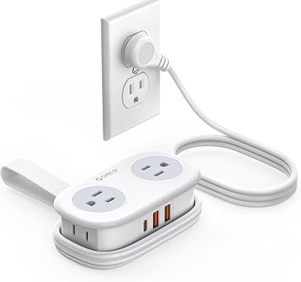 ORICO PD 20W USB-C Travel Power Strip with 4 AC Outlets 3 USB Ports