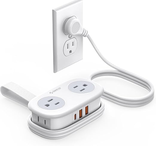 ORICO PD 20W USB-C Travel Power Strip with 4 AC Outlets 3 USB Ports