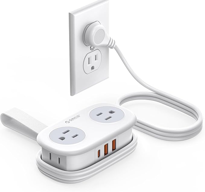 ORICO PD 20W USB-C Travel Power Strip with 4 AC Outlets 3 USB Ports