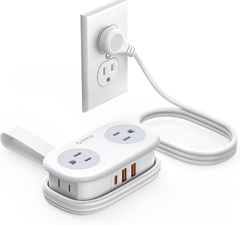 ORICO PD 20W USB-C Travel Power Strip with 4 AC Outlets 3 USB Ports