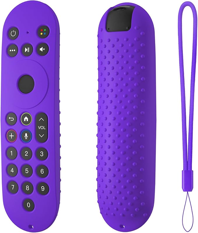 Hi Color Silicone Cover for XR100 Xfinity Xumo Stream Box Remote Cover Xumo Streaming Box Remote Case Shockproof Anti-Slip Silicone Sleeve with Lanyard (Purple)