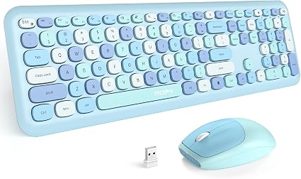 MOFII Wireless Keyboard and Mouse Combo Silent, Slim Compact 2.4G USB Full Size, Cute 110 Keys Keyboard for PC, Notebook, MacBook, Tablet, Laptop, Windows System - Image 4