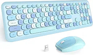 MOFII Wireless Keyboard and Mouse Combo Silent, Slim Compact 2.4G USB Full Size, Cute 110 Keys Keyboard for PC, Notebook, MacBook, Tablet, Laptop, Windows System - Image 1