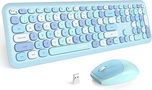 MOFII Wireless Keyboard and Mouse Combo Silent, Slim Compact 2.4G USB Full Size, Cute 110 Keys Keyboard for PC, Notebook, MacBook, Tablet, Laptop, Windows System - Image 2