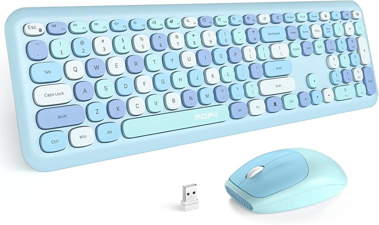 MOFII Wireless Keyboard and Mouse Combo Silent, Slim Compact 2.4G USB Full Size, Cute 110 Keys Keyboard for PC, Notebook, MacBook, Tablet, Laptop, Windows System - Image 3