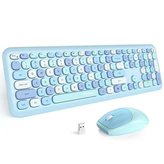 MOFII Wireless Keyboard and Mouse Combo Silent - Slim Compact 2.4G USB Full