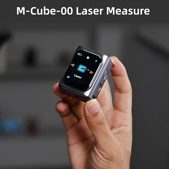 HOZO M-Cube Laser Measuring Tool,164ft/50m,±1/16 inch Accuracy,Rechargeable Modular Laser Measurement Tool for Area,Volume,Pythagorean,Big Number LCD Display | Bluetooth App,Small Laser Tape Measure