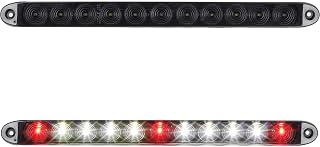 Partsam 2Pcs 15" Inch Led Trailer Light Bar Smoked Red 3 ID Bar w/Reverse white light 11 LED Truck Trailer RV Waterproof Red 3 Identification Light Bar w White 8 LED Backup Lights Bar Sealed 12V - Image 1