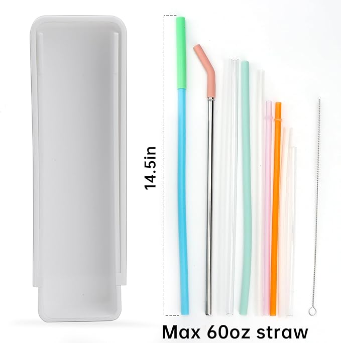 Expandable Straw Organizer Drawer for Cabinet,Reusable Extra Long Straw Drawer Organizer Fits for 60oz Stanley Long Straw