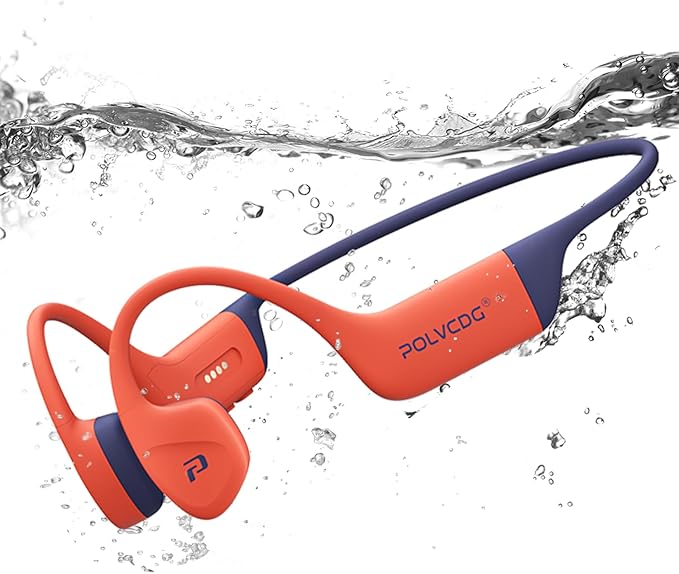 Bone Conduction Headphones,IPX8 Waterproof Swimming Headphones,32GB Memory Open Ear Headphones with Mic,Wireless Bluetooth Earbuds Underwater Sport Earphones for Workout Running Cycling Gift