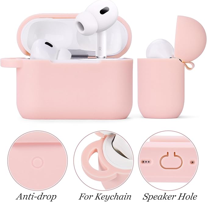 VISOOM for AirPods Pro 3 Case 2025, Silicone Case for Apple Air Pods Pro 3rd Generation Cover Women, Cute iPods 3 Protective Cover with Bling Keychain & Cleaning Kit,Pink