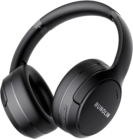RUNOLIM Active Noise Cancelling Headphones, Wireless Bluetooth Over Ear