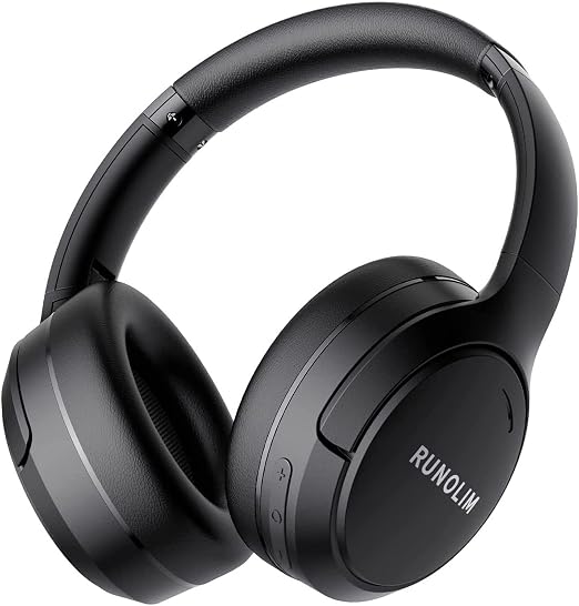 RUNOLIM Active Noise Cancelling Headphones, Wireless Bluetooth Over Ear