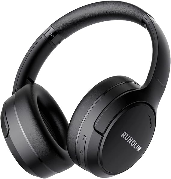 RUNOLIM Active Noise Cancelling Headphones, Wireless Bluetooth Over Ear