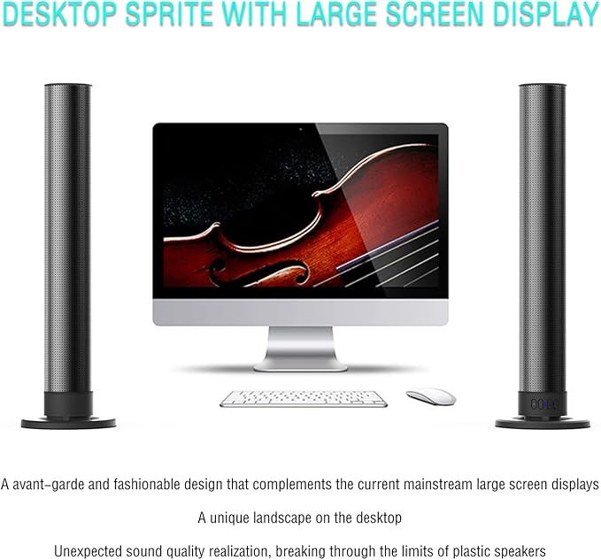 Docooler TV Sound Bar, Sound Bars for Smart Tv, 29.3 Inch 40W Surround Sound System for TV, Bluetooth Detachable TV Soundbar with Optical/AUX/USB Connection, TV Speakers Soundbar for Home