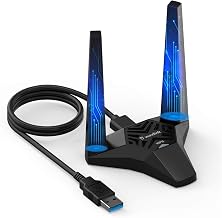 WAVLINK USB3.0 WiFi Adapter, AC1300Mbps Wireless Network Adapter for Desktop PC, Dual Band 5GHz+2.4GHz WLAN with High Gain 2X 3dBi Antennas for Windows XP/Vista/7/8/8.1/10/11 MacOS 10.7-10.15 - Image 1