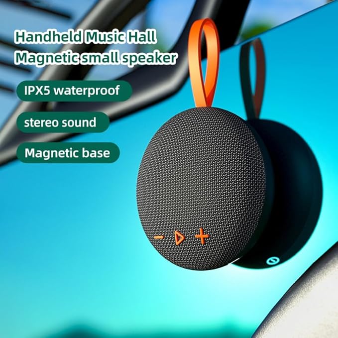 Magnetic Bluetooth Speaker 6W HiFi Sound with TF Card Playback, Built-in Mic, BT5.3, TWS Pairing, IPX6 Waterproof, Wireless Floatable Speaker for Golf Cart & Worksite
