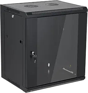12U Wall Mount Server Cabinet Network Rack Enclosure Locking Glass Door