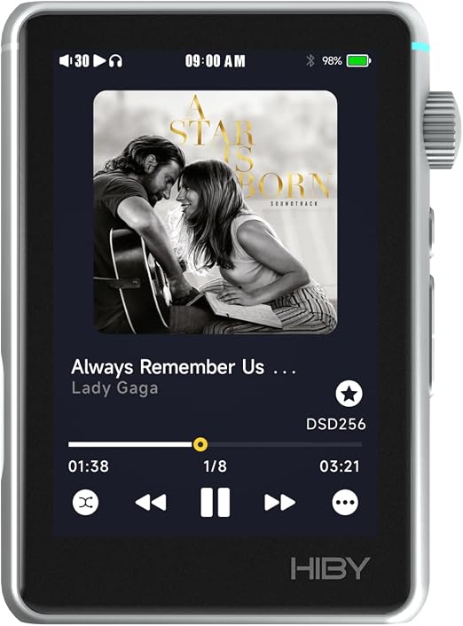 HiBy Music R3 II 2025 Portable HiFi MP3 Player, Native DSD256 MQA 16X, Hi-Res Certified, Bluetooth 5.1 WiFi, Tidal Qobuz, 3.5mm & 4.4mm 340mW, USB-C, 3.2" Touchscreen, 2TB TF Card Support