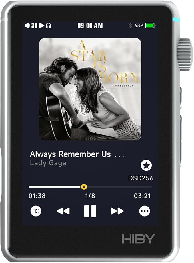 HiBy Music R3 II 2025 Portable HiFi MP3 Player, Native DSD256 MQA 16X, Hi-Res Certified, Bluetooth 5.1 WiFi, Tidal Qobuz, 3.5mm & 4.4mm 340mW, USB-C, 3.2" Touchscreen, 2TB TF Card Support