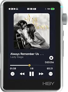 HiBy Music R3 II 2025 Portable HiFi MP3 Player, Native DSD256 MQA 16X, Hi-Res Certified, Bluetooth 5.1 WiFi, Tidal Qobuz, 3.5mm & 4.4mm 340mW, USB-C, 3.2" Touchscreen, 2TB TF Card Support