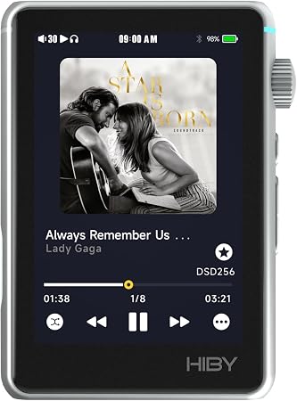 HiBy Music R3 II 2025 Portable HiFi MP3 Player, Native DSD256 MQA 16X, Hi-Res Certified, Bluetooth 5.1 WiFi, Tidal Qobuz, 3.5mm & 4.4mm 340mW, USB-C, 3.2" Touchscreen, 2TB TF Card Support