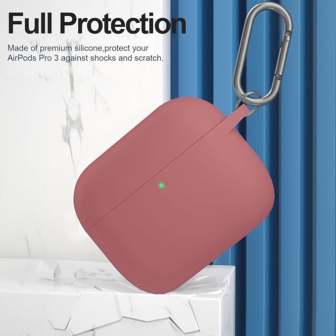 ATUAT for AirPods Pro 3 Case Cover with Cleaner, Protective Soft Silicone Skin with Keychain for Women Men for Apple AirPods Pro 3rd Generation Case(2025), Front LED Visible, Brown
