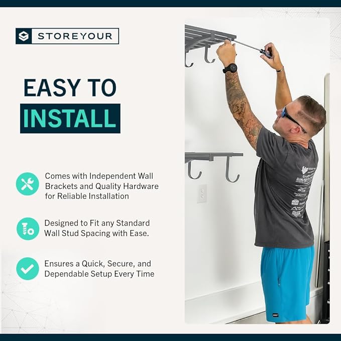 StoreYourBoard Heavy Duty Garage Shelf Wall Mount 1ft x 4ft – Wall-Mounted Shelving for Storage & Organization – Heavy Duty Garage Shelves for Tools, Bins, & Equipment – Holds 200 lbs – Gray