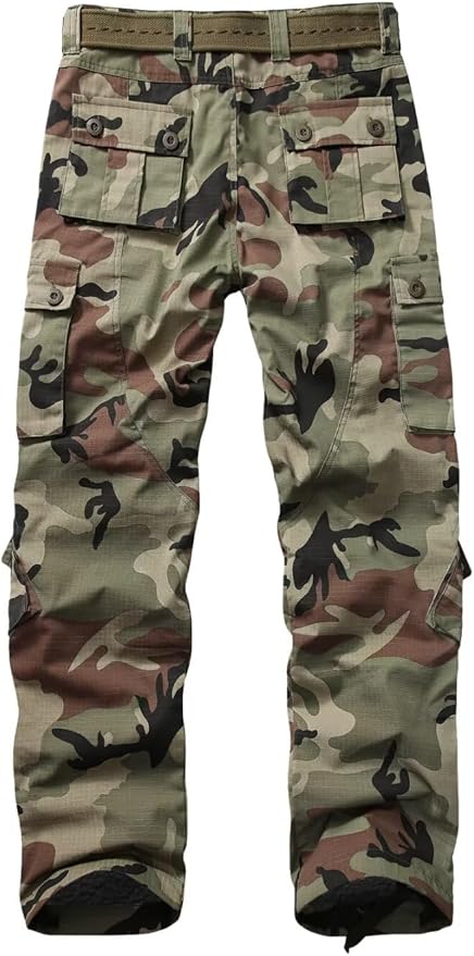 KOCTHOMY Men’s Fleece Lined Hiking Pants,Winter Outdoor Thermal Casual Work Cargo Pants with Multi Pockets, No Belt.