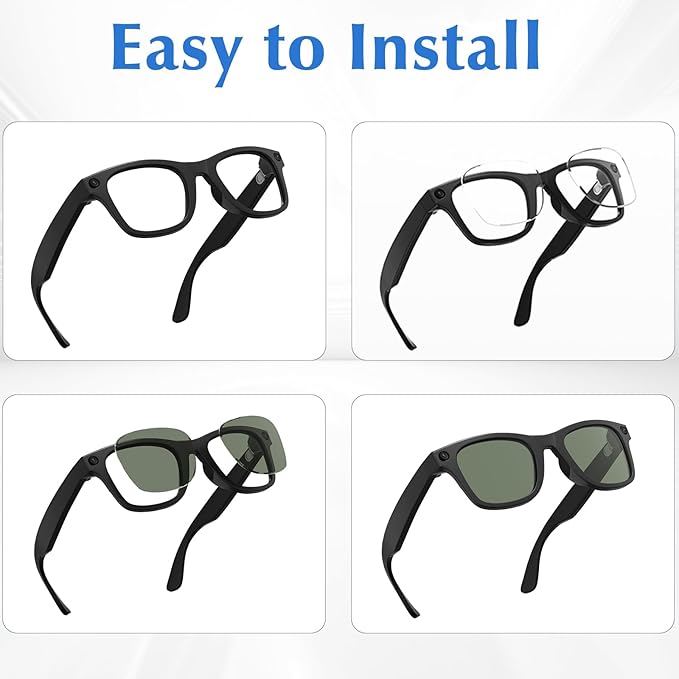 Replacement Lenses Compatible with Ray-Ban Meta Wayfarer RW4006 50mm Smart Glasses for Women Men-Non/Polarized Lenses